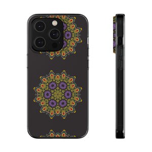 Funda para teléfono con diseño de mandala dorado