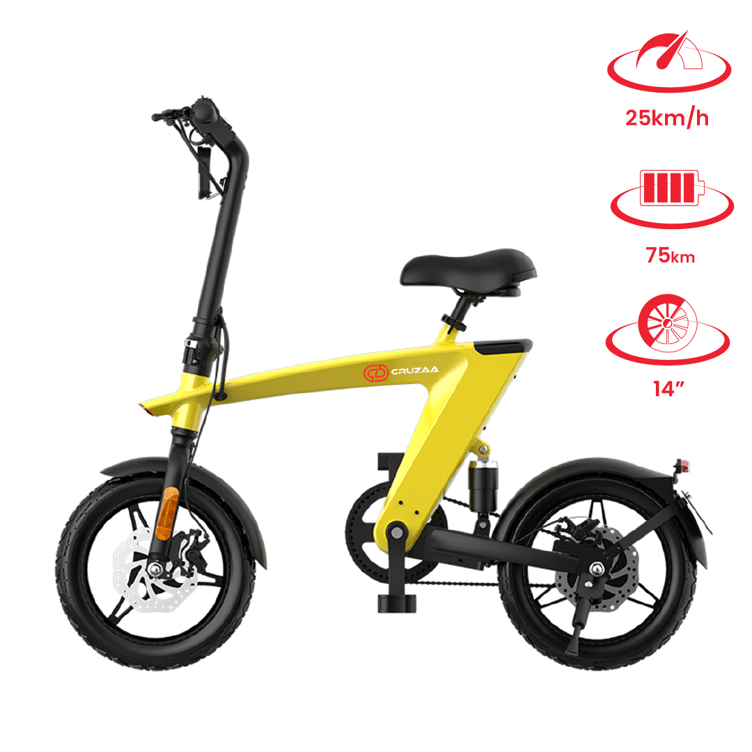 The Max foldable E-Bike Solarbeam Yellow | Range 35km | Top Speed 25km/h