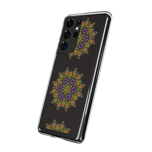 Funda para teléfono con diseño de mandala dorado