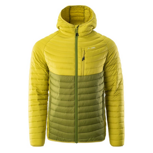 Chaqueta para hombre Elbrus Vandi II: elegante y duradera chaqueta de nailon amarillo con cuello alto y bolsillos con cremallera