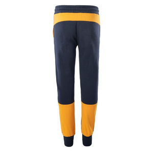 Elbrus Regin Tb Jr. Boys' Loose Fit Pants - Adjustable Waist & Side Pockets - Navy Blue-Yellow