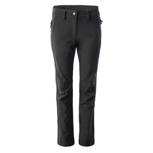 Elbrus Gianna Pantalones Softshell para mujer: impermeables, transpirables, elásticos, con forro polar, color negro