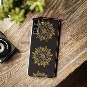 Funda para teléfono con diseño de mandala dorado