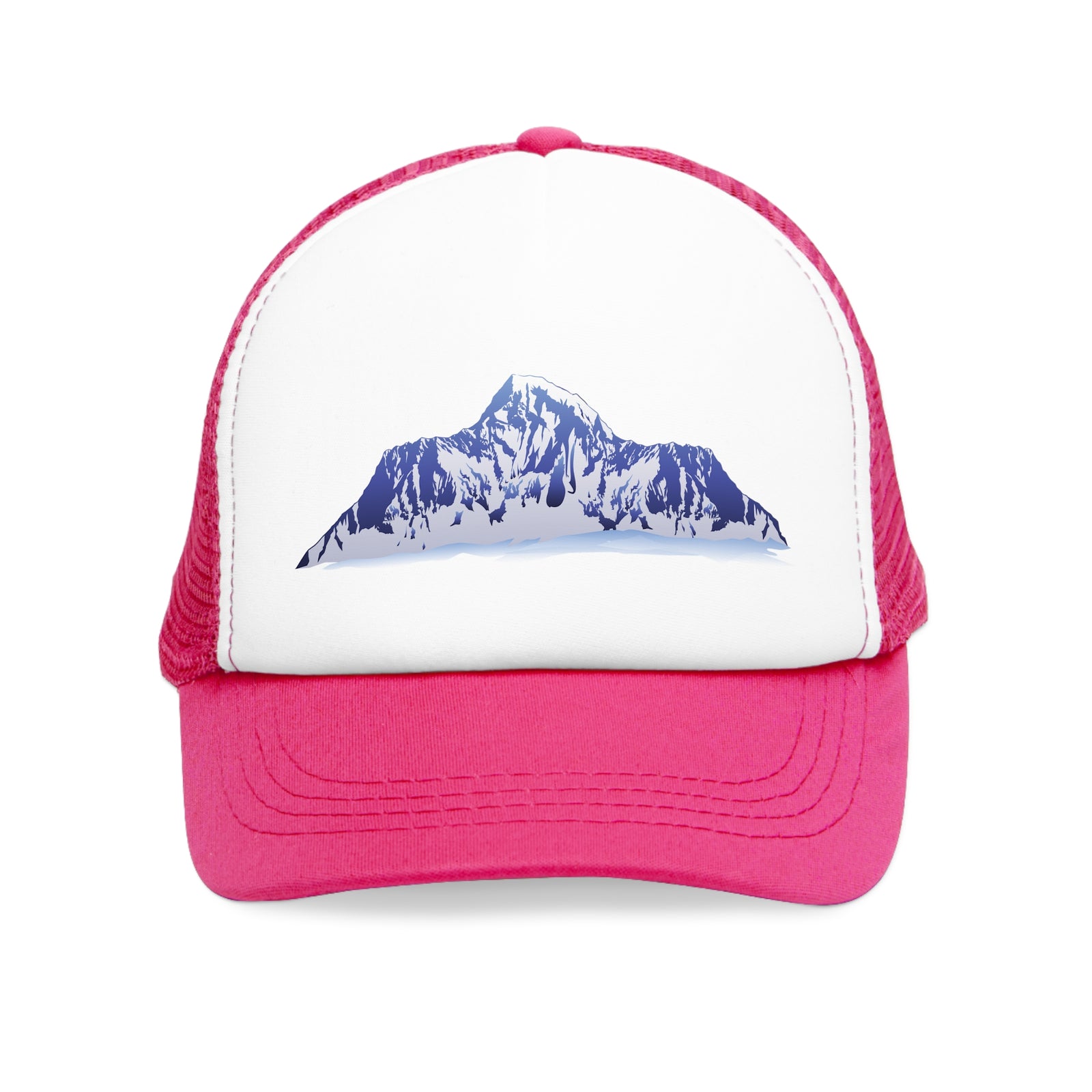 Mesh cap with mountain graphic, perfect for outdoor adventures and camping. Available at revlando.com.