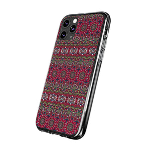 Funda para teléfono con mandala rojo