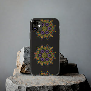 Funda para teléfono con diseño de mandala dorado