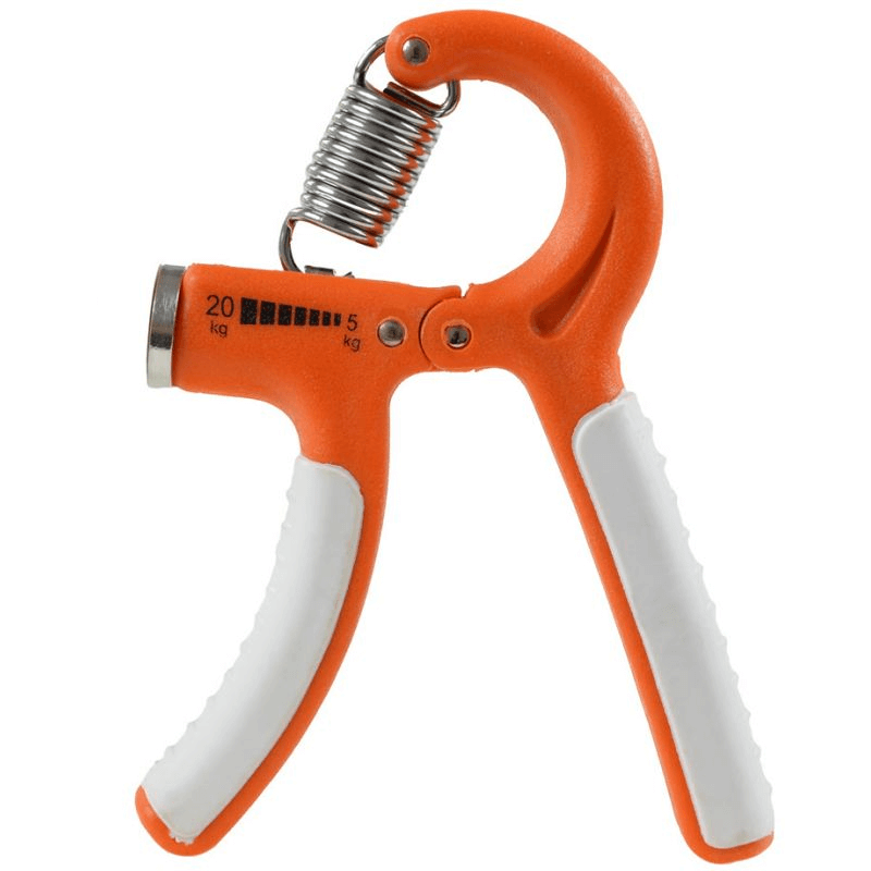 Profit Form Adjustable Hand Clamp in orange, featuring adjustable resistance from 5 to 20 kg for enhanced grip strength.