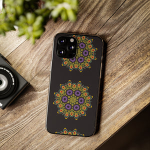 Funda para teléfono con diseño de mandala dorado