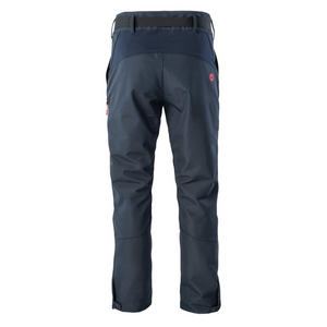 Pantalones Softshell Hi-Tec Lupine M - Pantalones de exterior azul marino impermeables, transpirables y con revestimiento DWR para hombre