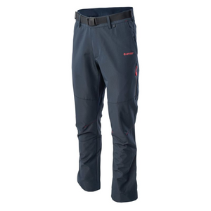 Pantalones Softshell Hi-Tec Lupine M - Pantalones de exterior azul marino impermeables, transpirables y con revestimiento DWR para hombre