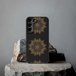 Funda para teléfono con diseño de mandala dorado