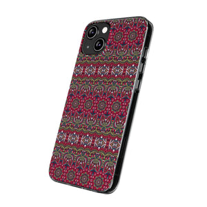 Funda para teléfono con mandala rojo