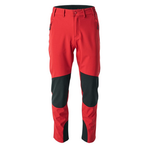 Pantalón Softshell Elbrus Amboro M para hombre - Alta resistencia al agua, transpirable, forro polar - Rojo