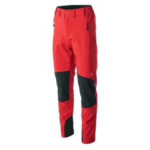 Pantalón Softshell Elbrus Amboro M para hombre - Alta resistencia al agua, transpirable, forro polar - Rojo