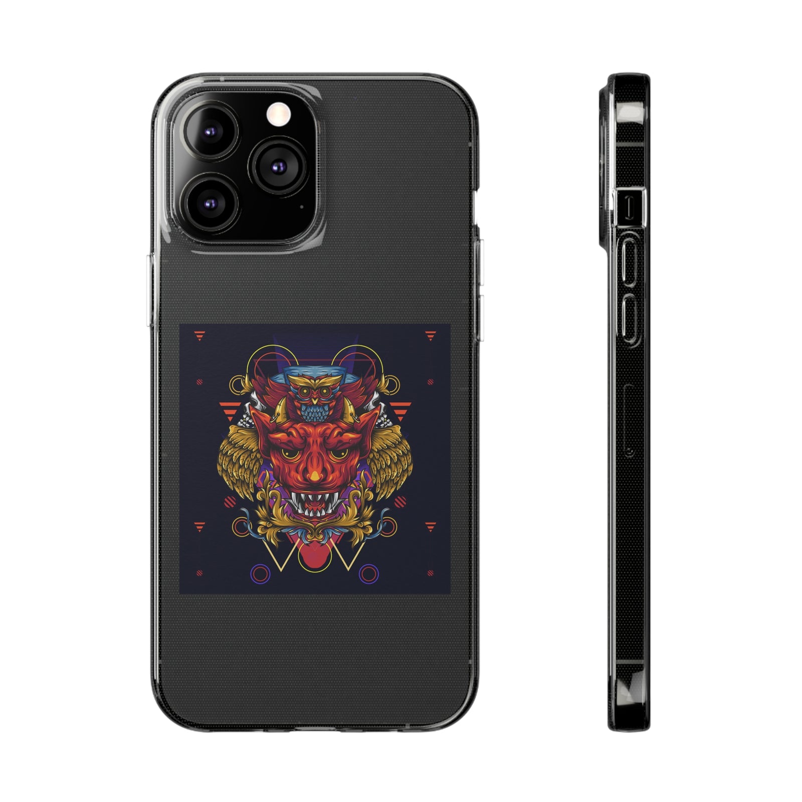 Phone Case Diablo featuring vibrant dragon design, flexible TPU material, perfect for outdoor adventures. Available at revlando.com.