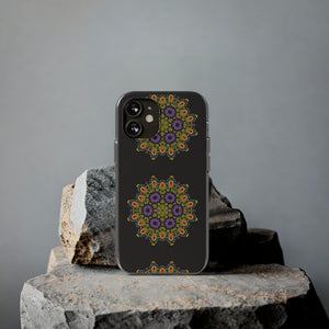 Funda para teléfono con diseño de mandala dorado