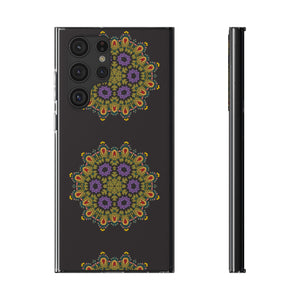 Funda para teléfono con diseño de mandala dorado