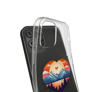 Funda para teléfono con diseño de amor en la montaña