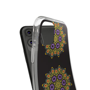 Funda para teléfono con diseño de mandala dorado