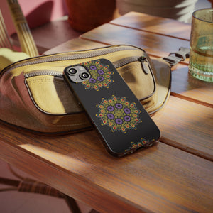 Funda para teléfono con diseño de mandala dorado