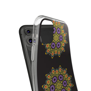 Funda para teléfono con diseño de mandala dorado