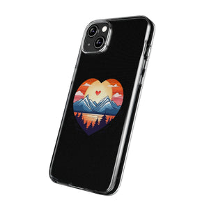 Funda para teléfono con diseño de amor en la montaña