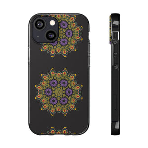 Funda para teléfono con diseño de mandala dorado