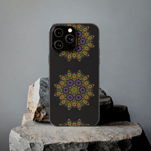 Funda para teléfono con diseño de mandala dorado