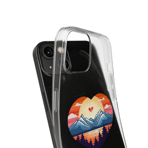 Funda para teléfono con diseño de amor en la montaña