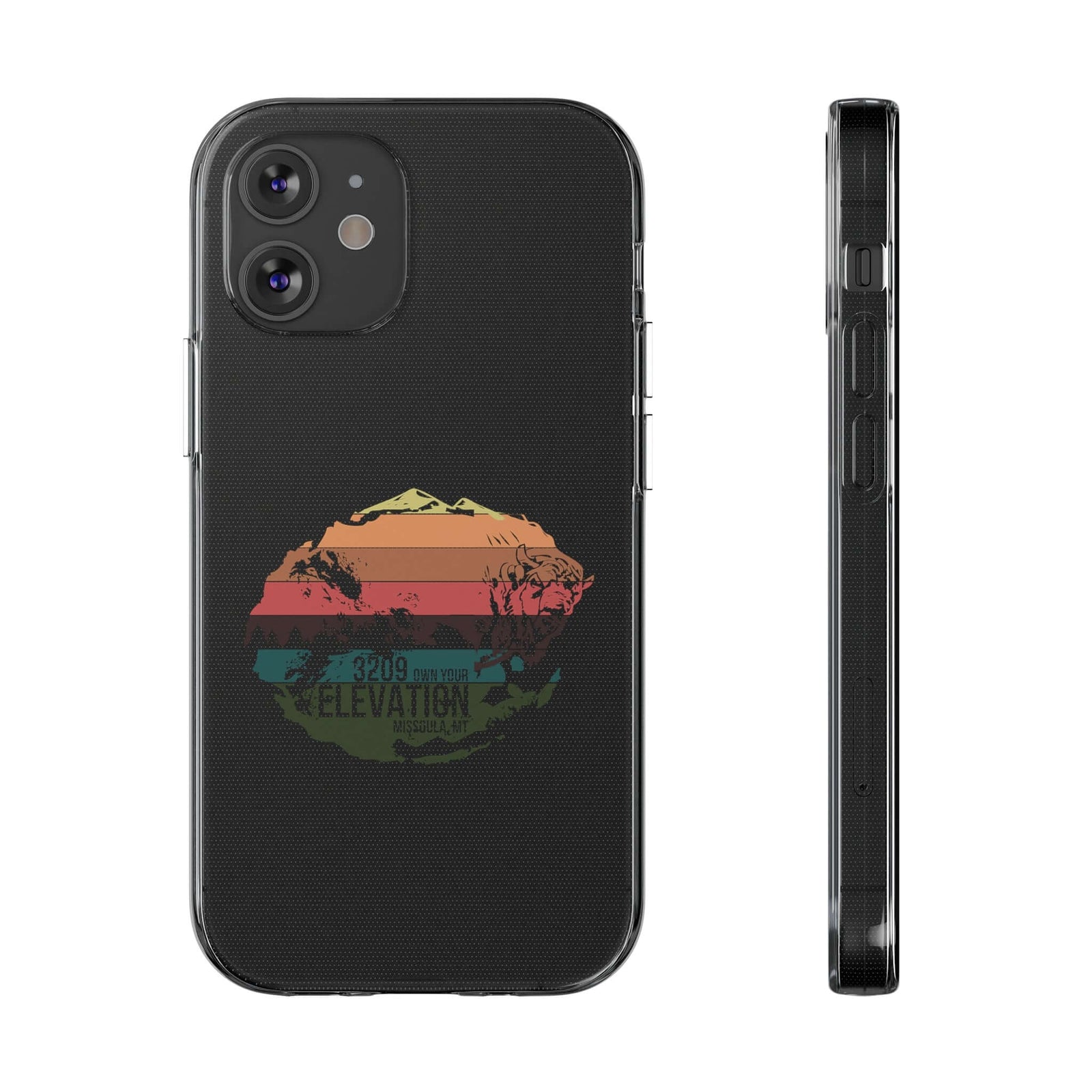Custom TPU phone case with mountain design for outdoor adventures from revlando.com.