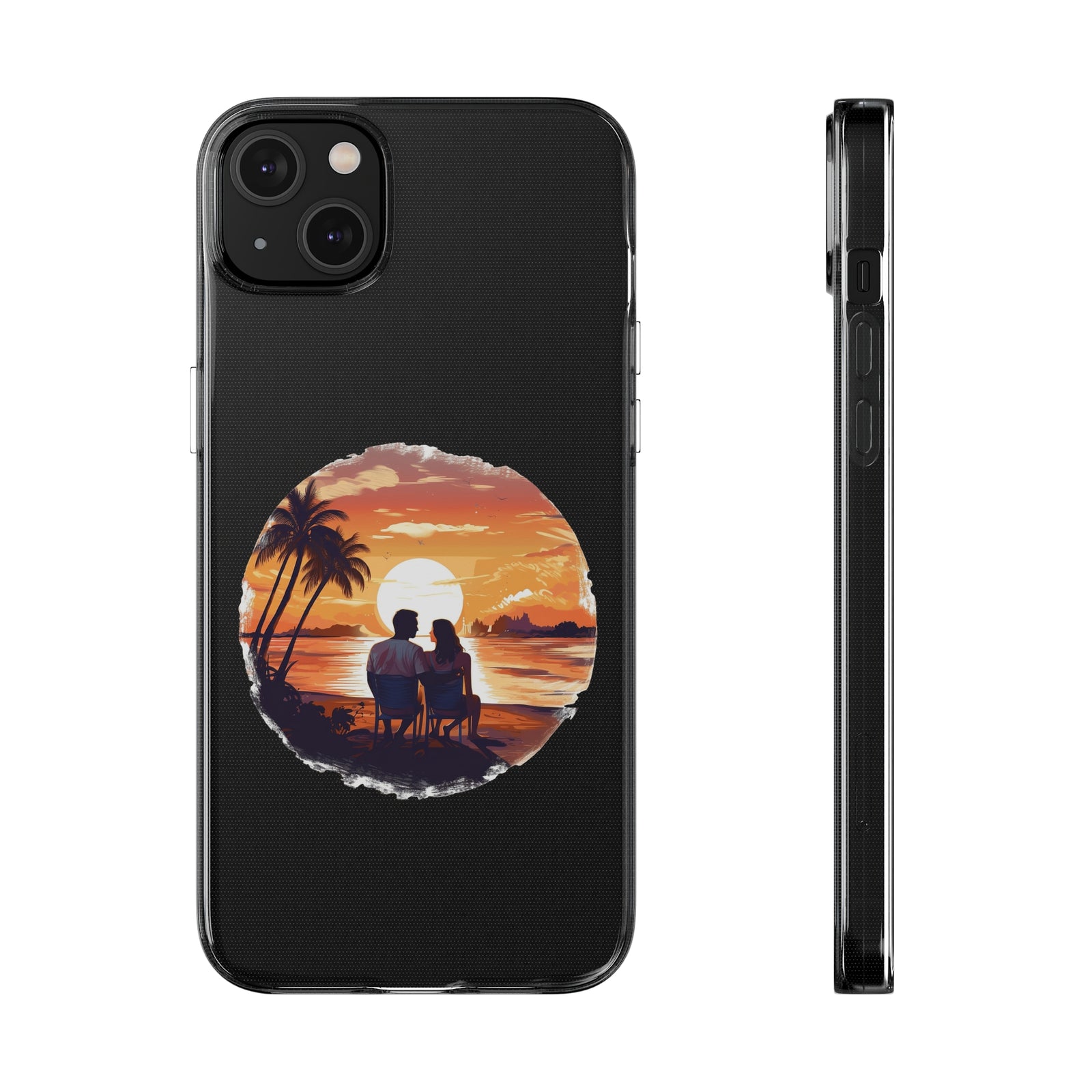 Phone case featuring sunset beach design, perfect for outdoor lovers and adventure seekers. Available at revlando.com.