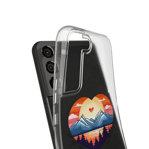 Funda para teléfono con diseño de amor en la montaña