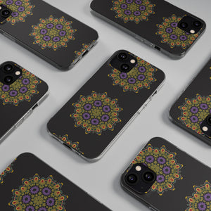 Funda para teléfono con diseño de mandala dorado