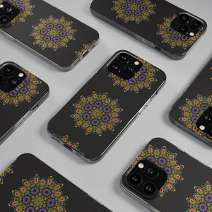 Funda para teléfono con diseño de mandala dorado