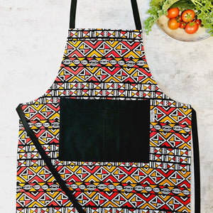 Handmade Bogolan Print | African Print Apron with Pocket-0