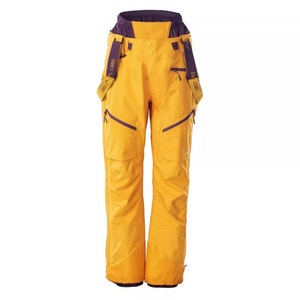 Elbrus Svean Pantalones de esquí para mujer: impermeables y transpirables, falda para la nieve, bolsillos con cremallera, amarillo