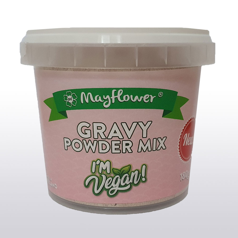 Mayflower Vegan Gravy Powder Mix 180g - Palm Oil & Dairy-Free, Low-Calorie, Recyclable Packaging, Made in Ireland