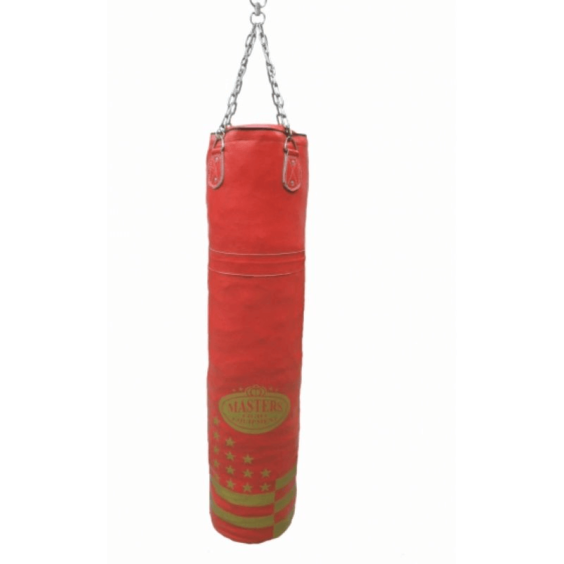 Blue premium leather boxing bag with chain, perfect for outdoor sports and versatile training adventures.