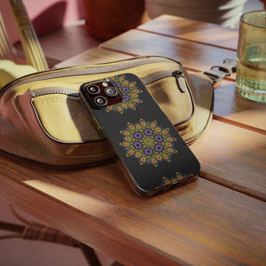 Funda para teléfono con diseño de mandala dorado