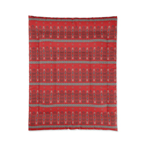 Comfy, fluffy, and warm blanket - bulgarian embroidery Red