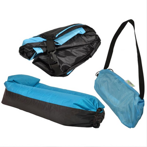 Sofá inflable Enero Lazy Bag: máxima relajación al aire libre, fácil instalación, material duradero, azul-negro