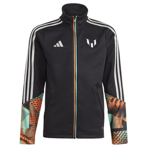 Messi Training Jacket Jr. HR4353 - Chaqueta de fútbol Adidas para niños, cremallera completa, negro | Perfecto para jóvenes estrellas del fútbol