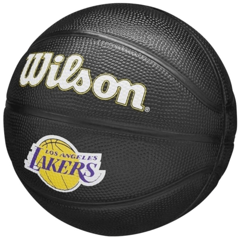 Wilson Team Tribute Los Angeles Lakers Mini Basketball - Size 3, Durable Black Rubber Ball for Kids