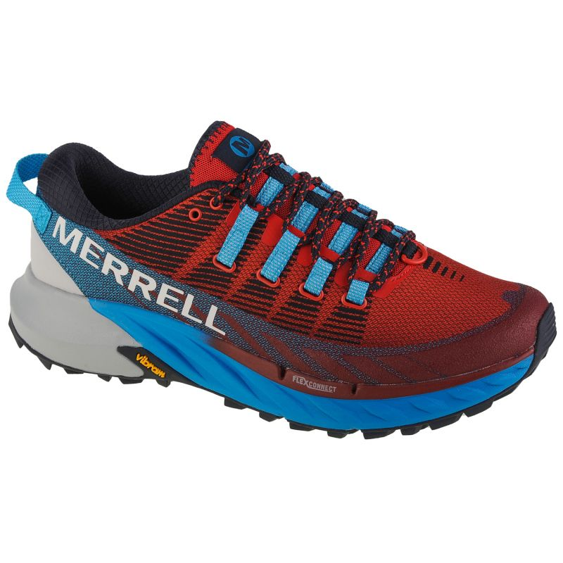 Merrell Agility Peak 4 Men's Trail Running Shoes - Red/Blue - Superior Cushioning & Non-Slip Sole