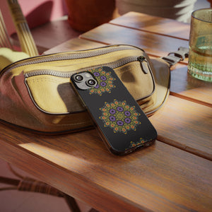 Funda para teléfono con diseño de mandala dorado