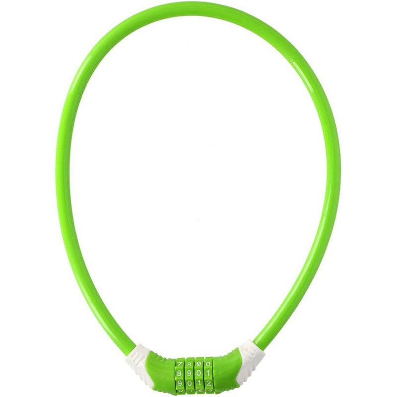 Dunlop Green Spiral Code Bicycle Lock - Secure & Durable - 10mm x 65cm - Anti-Theft Protection