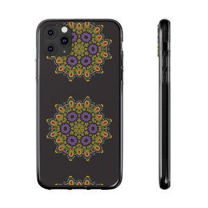 Funda para teléfono con diseño de mandala dorado