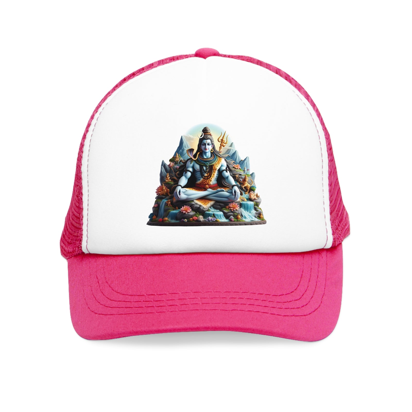 Mesh cap featuring Indian God design, perfect for outdoor adventures and camping, available at revlando.com.