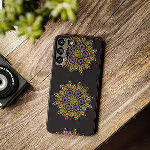 Funda para teléfono con diseño de mandala dorado