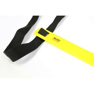 Power BB 2403 Speed Training Ladder with yellow rungs and black straps for enhancing agility in outdoor sports and training.